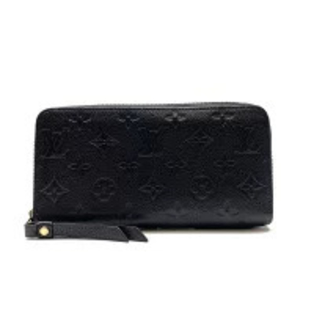 LOUIS VUITTON Monogram Empreinte Zippy Wallet Noir Black Round Zipper